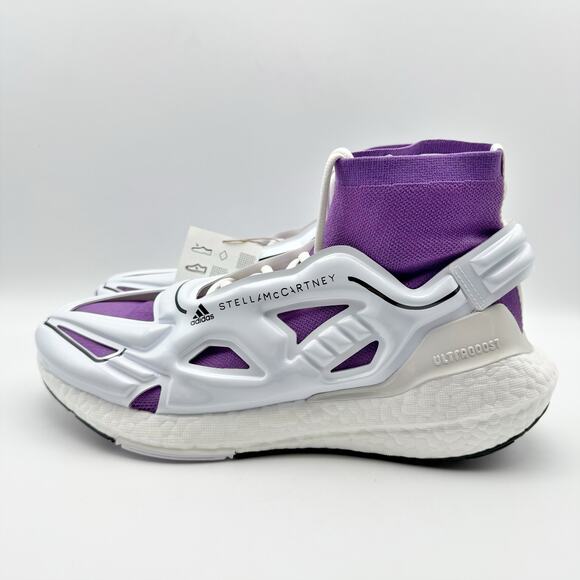 Adidas Stella McCartney Womens Ultraboost 22 Sneaker US 9.5 White Purple NIB - Picture 10 of 14